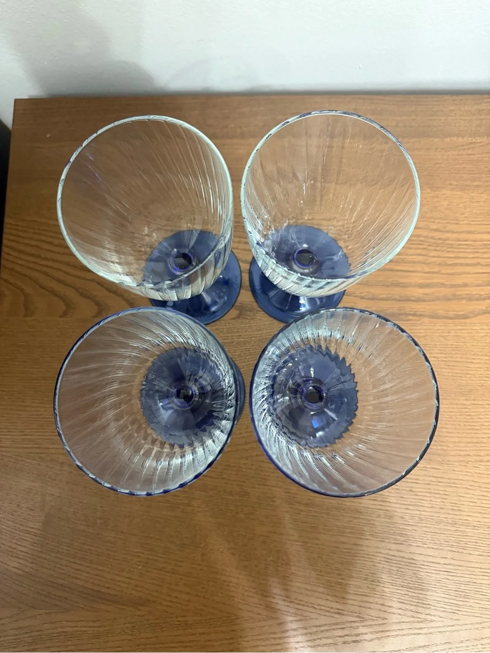 Portieux Palmyre Cobalt Iced Tea Glasses Set of 4